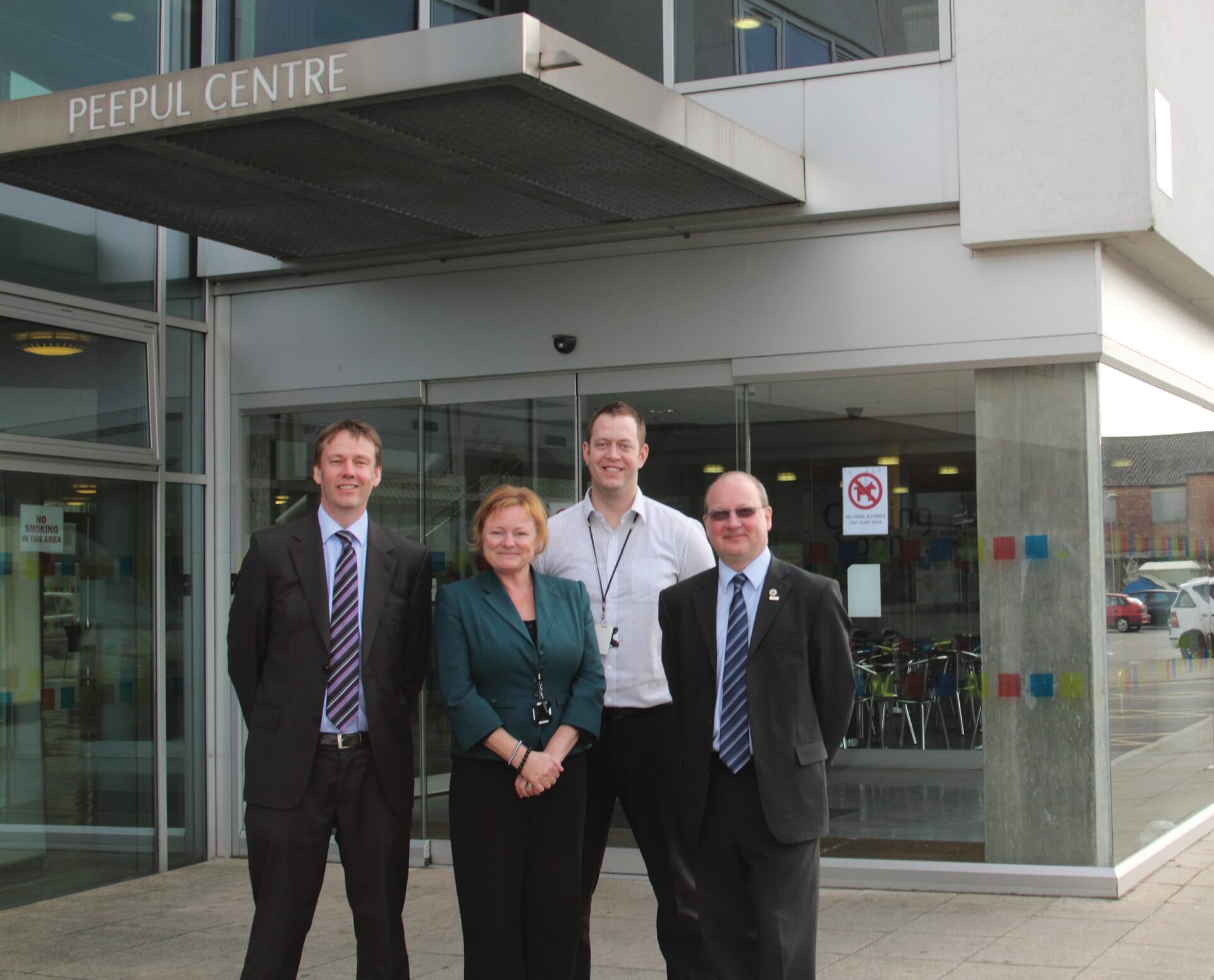 Left to right: Peter Harrison, Auditel Consultant; Debra Avery, Peepul Centre Operations Manager, John Frape, Peepul Centre Head of Services for Sports & Fitness; Mike Ramsden, Auditel Consultant.